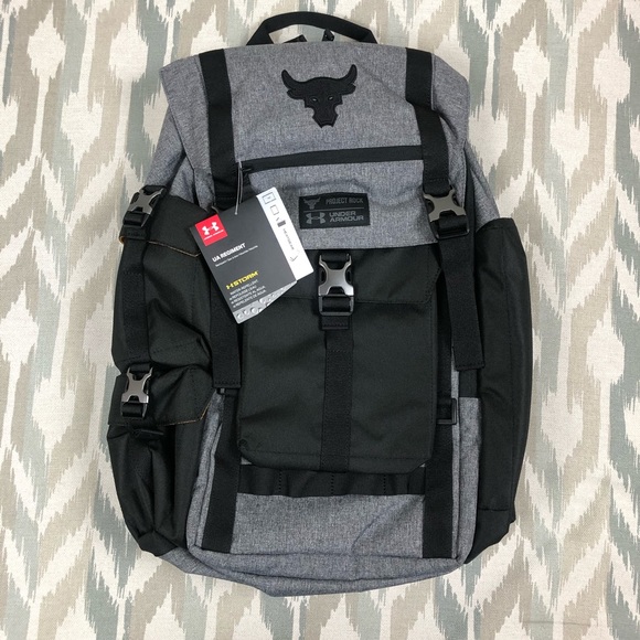 Under Armour Bags Under Armour Ua Project Rock Bag Regiment Backpack Gray Chase Greatness